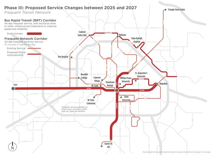 Frequent bus network plan for 2025-2027